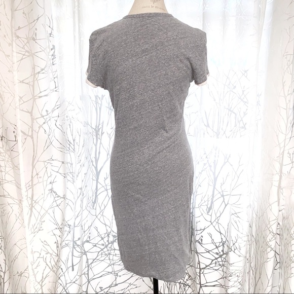 James Perse gray cream jersey knit cotton short sleeve t-shirt shirt dress - Picture 3 of 8